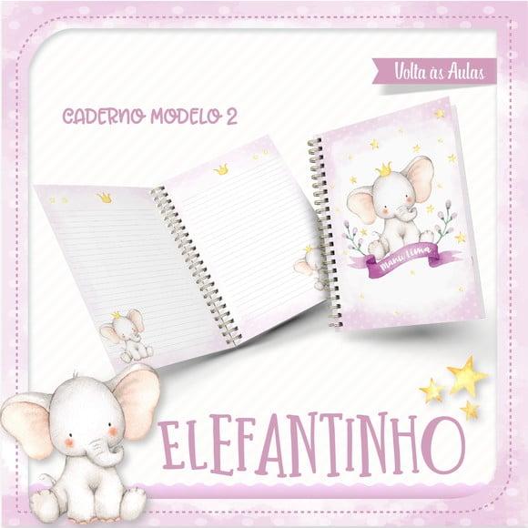 Arquivos Etiqueta Escolares Elefantinho Rosa 02 STUDIO/PDF