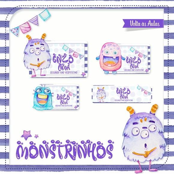Arquivos Etiquetas Escolares Monstrinhos 2021 PDF