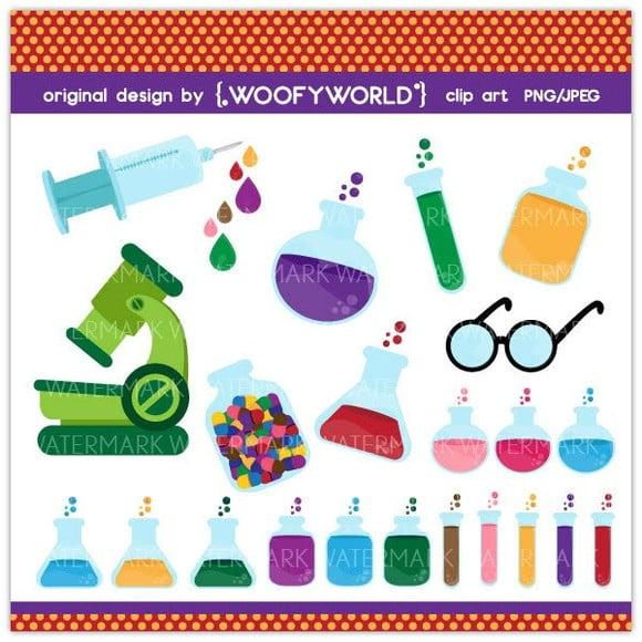 Kit Digital Scrapbook Cientista Químico Química 4 Kits
