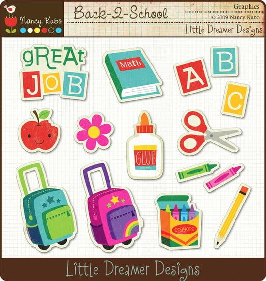 Kit Scrapbook Digital - Na Escola