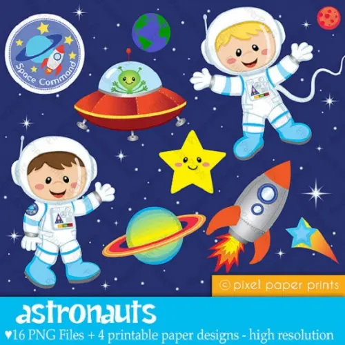 15 Kit Scrapbook Astronauta Papel Digital 387 Imagens