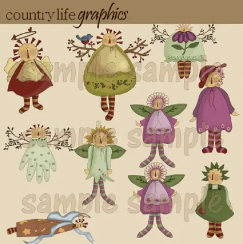 16 Kit Scrapbook Anjos E Fadas Papel Digital Elementos