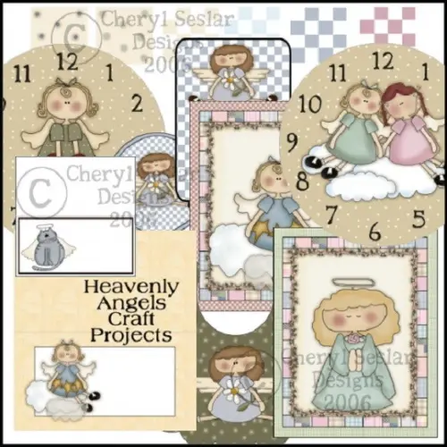 16 Kit Scrapbook Anjos E Fadas Papel Digital Elementos