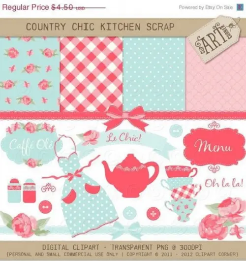 29 Kits Scrapbook Digital Cha De Panela- Cha De Cozinha