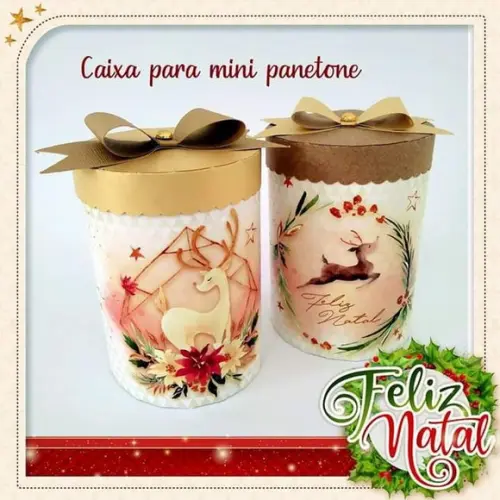 Arquivo caixa Mini Panetone Natal
