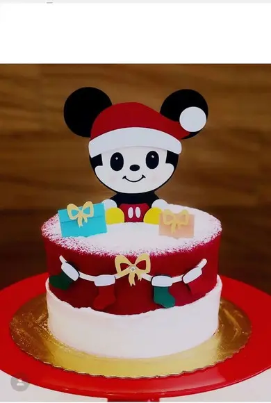 Arquivo Corte Camadas Topo Bolo Mickey Cute Natal