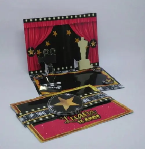 Arquivo Corte Silhouette Convite Hollywood