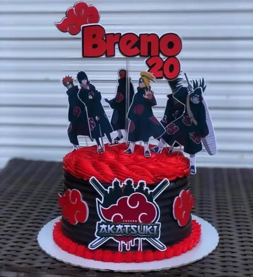 Arquivo de corte - Digital - Topo de bolo Akatsuki Naruto 01