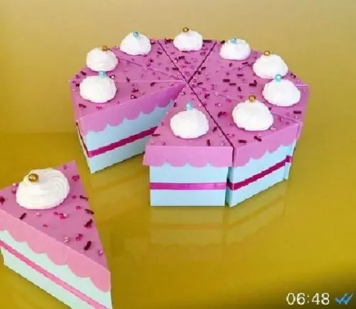 Arquivo De Corte Caixa Fatia De Bolo 3d Aniversario
