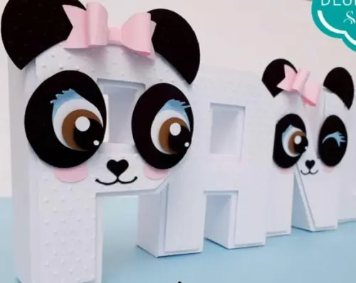 Arquivo De Corte Letras Festas 3d Panda