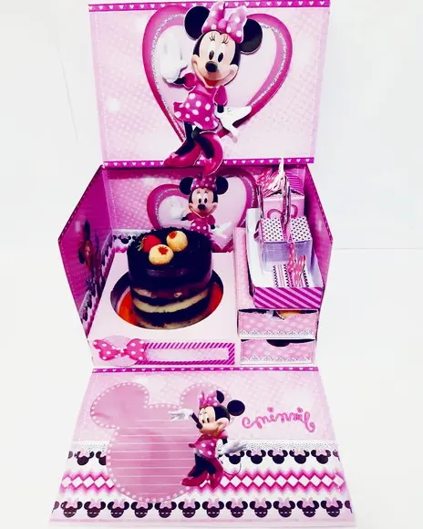 ARQUIVO DE CORTE MINNIE ROSA - FESTA NA CAIXA