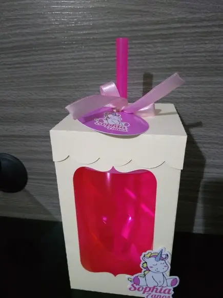 Arquivo de Corte Silhouette caixa para copo com canudo