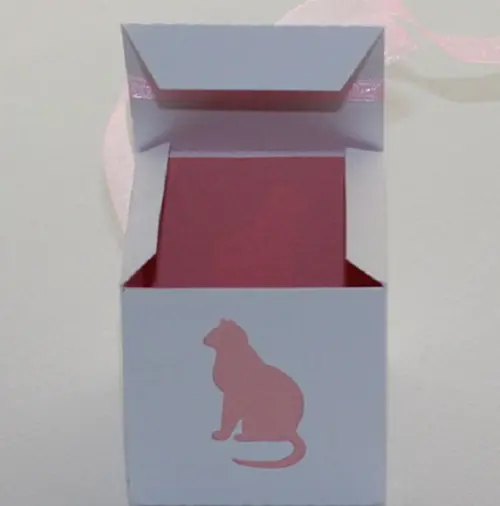 Arquivo de Corte Silhouette Caixa Vazada Gato