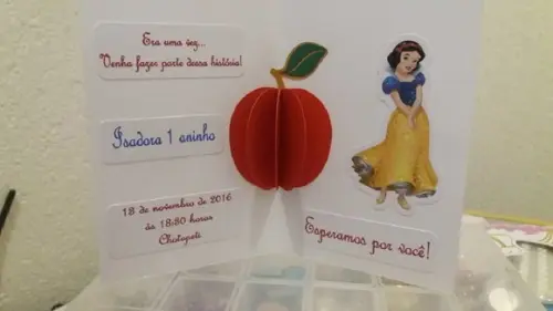 Arquivo de Corte Silhouette Convite Branca de Neve