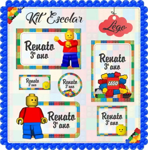 Arquivo De Corte Silhouette Etiquetas Escolares Lego