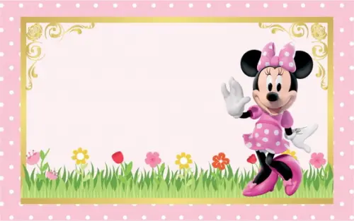 Arquivo De Corte Silhouette Etiquetas Escolares Minnie Rosa