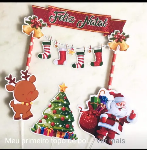 Arquivo de corte Silhouette topo de bolo NATAL Prime 07