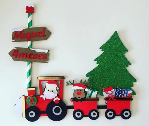 Arquivo de corte Silhouette topo de bolo NATAL trenzinho 02