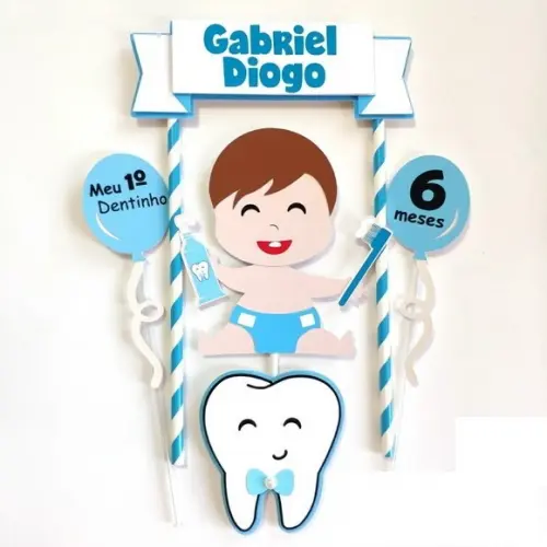 ARQUIVO DE CORTE Topo de Bolo - Meu Primeiro Dentinho 04