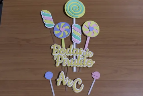 Arquivo De Corte Topo De Bolo Bodas De Pirulito Studio 01