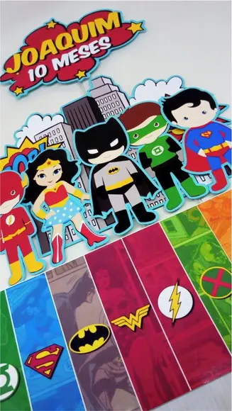 Arquivo de corte topo de bolo liga da justiça cute