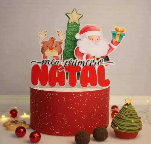 Arquivo de corte topo de bolo Meu primeiro Natal