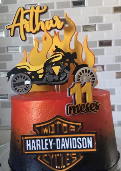 Arquivo De Corte Topo De Bolo Motos Em Camadas Studio 02