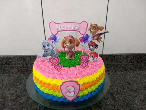 Arquivo de corte topo de bolo Patrulha canina rosa 02