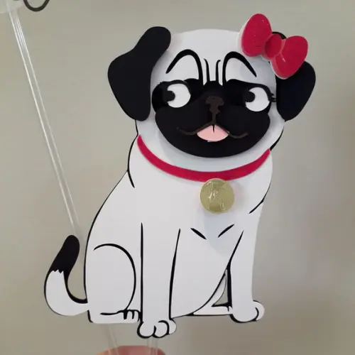 Arquivo de Corte Topo de Bolo Pug Cachorrinho
