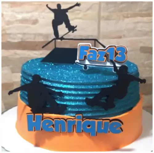 Arquivo De Corte Topo De Bolo Skate Studio 02