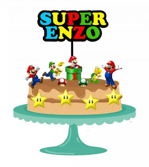 Arquivo de corte topo de bolo Super Mario Bros 02