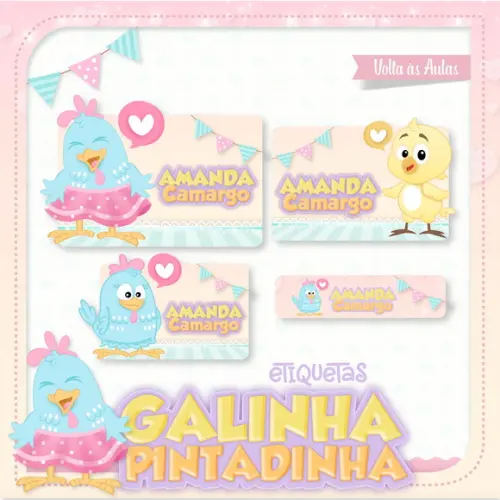 Arquivo Etiqueta Escolar Galinha Pintadinha 2021 STUDIO/PDF