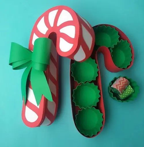 Arquivo Silhouette caixa bengala doces Natal