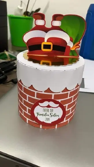 Arquivo Silhouette caixa chaminé natal