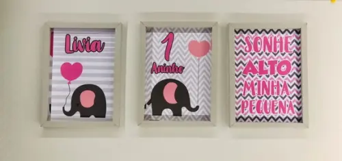 Arquivo Silhouette quadro Elefantinho Menina Studio/PDF
