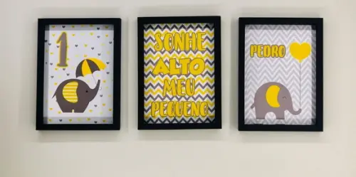 Arquivo Silhouette quadro Elefantinho Menino Studio/PDF