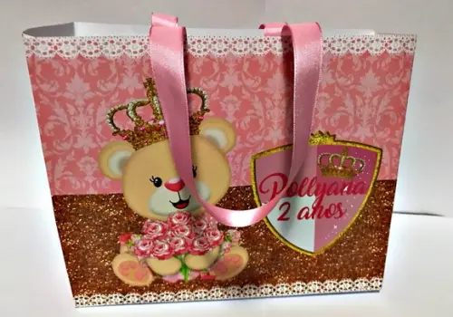 Arquivo Silhouette Sacolinha personalizada Ursinha Realeza