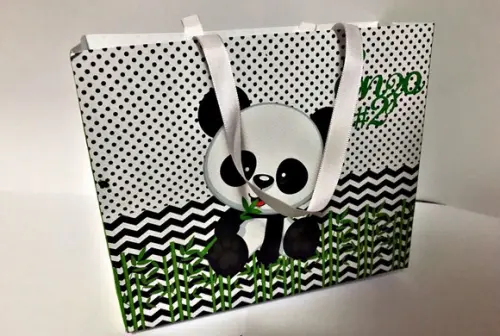 Arquivo Silhouette Sacolinha personalizada Ursinho Panda