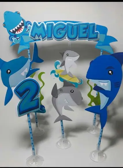 Arquivo Silhouette topo de bolo Baby Shark 02