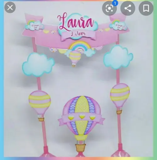 Arquivo Silhouette Topo de bolo balão menina
