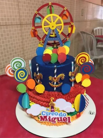Arquivo Silhouette Topo De Bolo Circo Roda Gigante 02