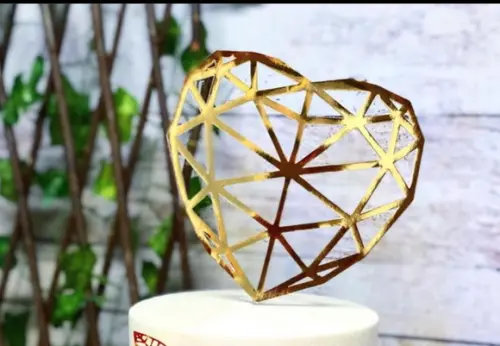 Arquivo silhouette topo de bolo Coração lapidado Luxo