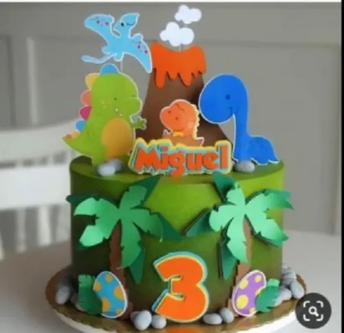 Arquivo silhouette topo de bolo Dino Cute 03