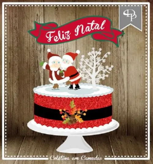Arquivo Silhouette topo de bolo em camadas natal 08