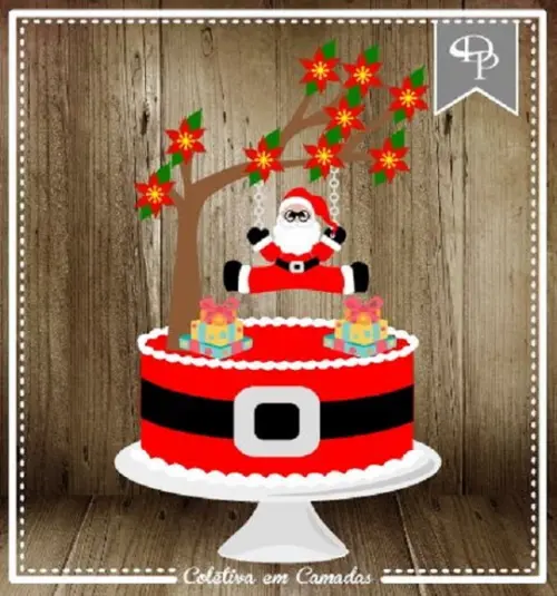 Arquivo Silhouette topo de bolo em camadas natal 14
