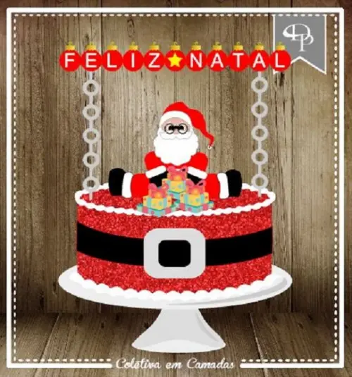 Arquivo Silhouette topo de bolo em camadas natal 16