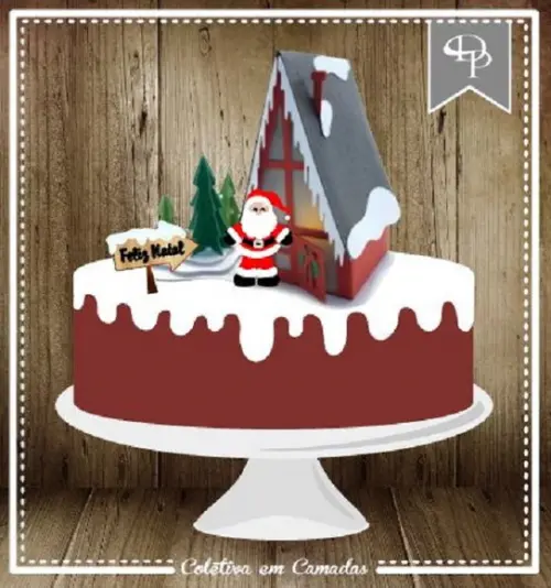 Arquivo Silhouette topo de bolo em camadas natal 10
