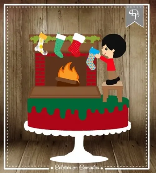 Arquivo Silhouette topo de bolo em camadas natal 19