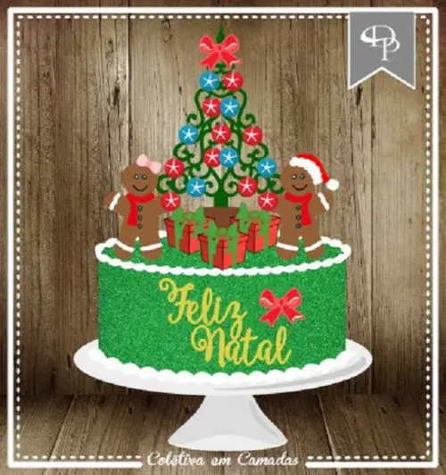 Arquivo Silhouette topo de bolo em camadas natal 17