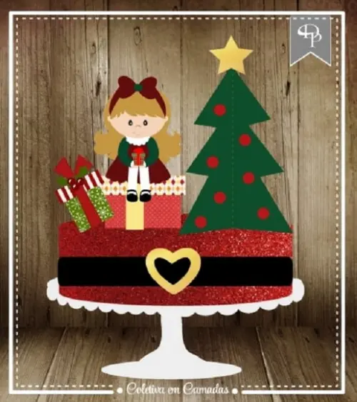 Arquivo Silhouette topo de bolo em camadas natal 20